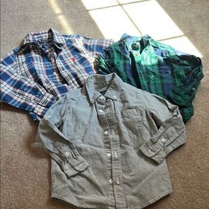 Kids Plaid and Solid Shirt Set